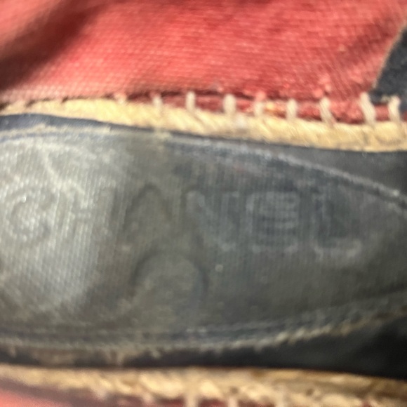 Chanel CC Logo Canvas Woman Espadrille Slip Shoes Size 7 - Picture 6 of 11